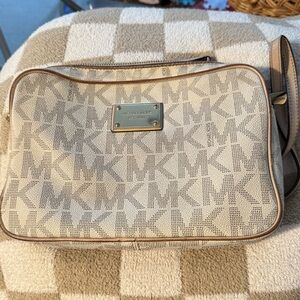 Michael Kors Cream and Tan vintage Crossbody Bag